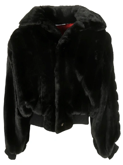 Shop Gcds Logo Cut-out Detail Jacket In Black/red
