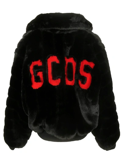 Shop Gcds Logo Cut-out Detail Jacket In Black/red