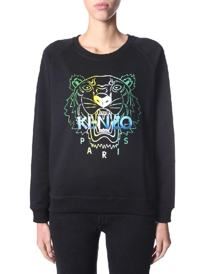 Shop Kenzo Round Neck Sweatshirt In Nero