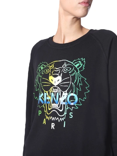 Shop Kenzo Round Neck Sweatshirt In Nero