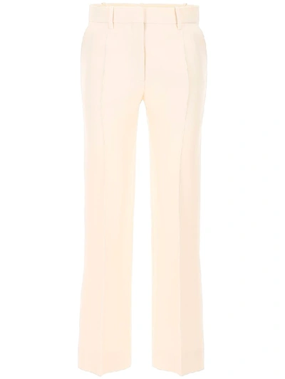 Shop Valentino Formal Trousers In Avorio (white)