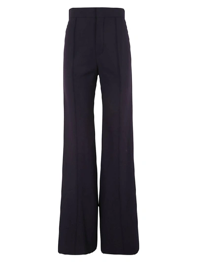 Shop Chloé Flared Trousers In Moonless Night