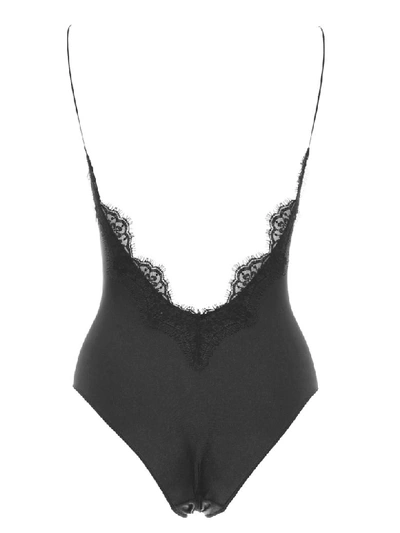 Shop Oseree Swimsuit With Lace In Black (black)