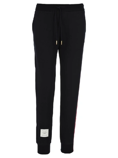 Thom Browne Rwb Stripe-detail Drawstring Track Pants In Navy