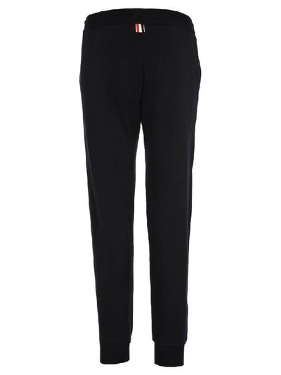 Thom Browne Rwb Stripe-detail Drawstring Track Pants In Navy