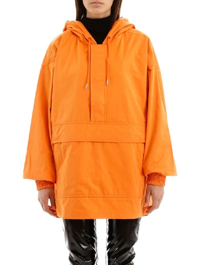 Shop Calvin Klein Logo Anorak In Orange Tiger (orange)