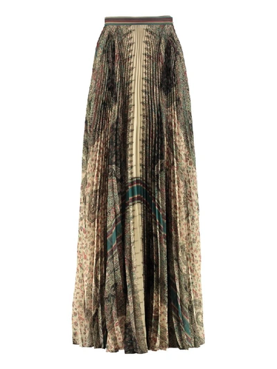 Shop Etro Printed Pleated Skirt In Multicolor