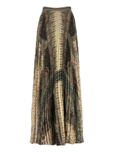 Shop Etro Printed Pleated Skirt In Multicolor