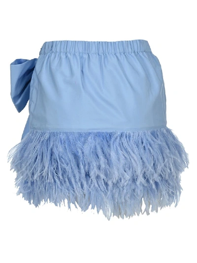 Shop N°21 N21 Bow Mini Skirt In Light Blue