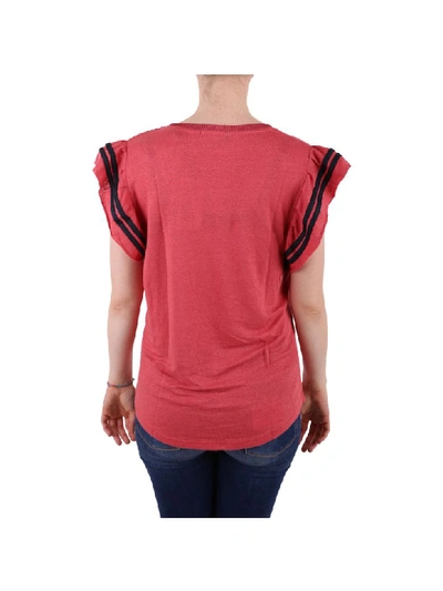 Shop Scotch & Soda Stretch Linen T-shirt In Red