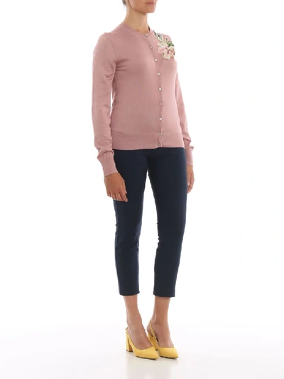 Shop Dolce & Gabbana Cardigan In Rosa Cipolla Scuro