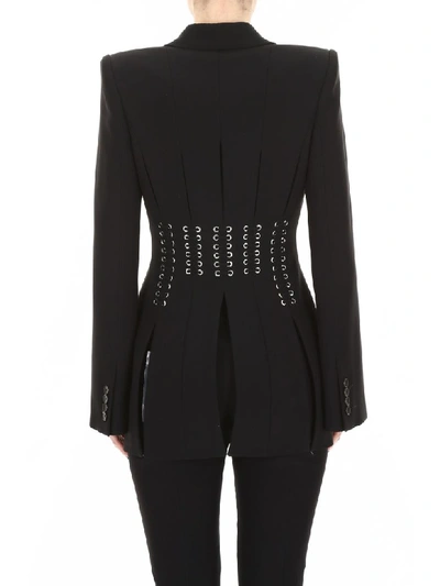 Shop Alexander Mcqueen Lace-up Blazer In Black (black)