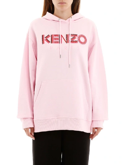 Shop Kenzo Logo Hoodie In Rose Pastel (pink)