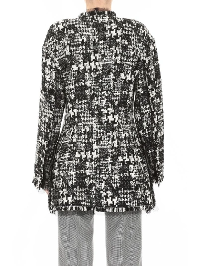 Shop Dolce & Gabbana Tweed Blazer With Crystals In Fantasia Non Stampa (white)