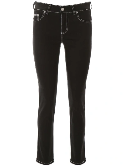 Shop Alexander Mcqueen Jeans With Contrast Stitches In Black (black)