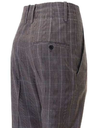 Shop Isabel Marant Tartan Wide Leg Trousers In Grey