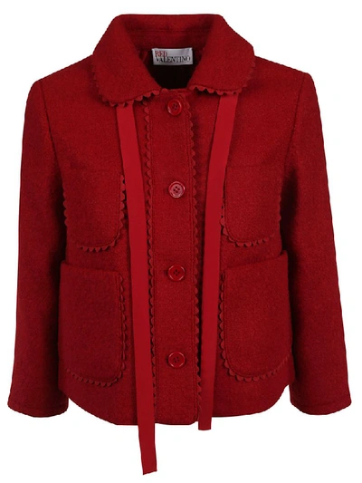 Shop Red Valentino Buttoned Jacket In Deep Red