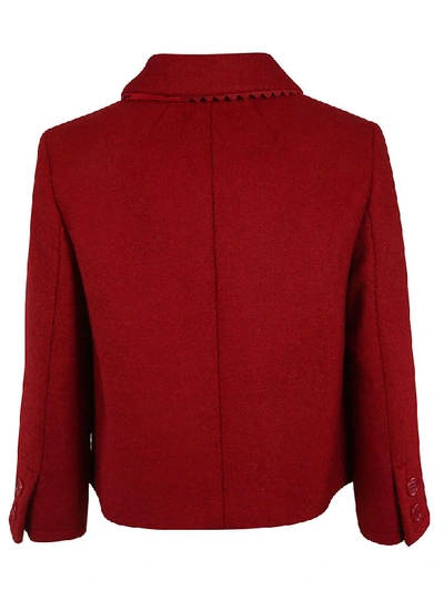 Shop Red Valentino Buttoned Jacket In Deep Red
