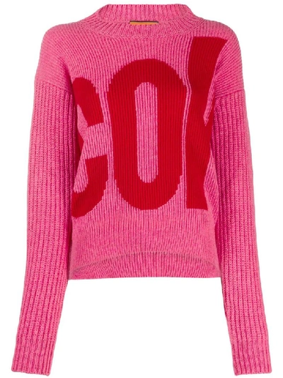 Colville Logo-intarsia Wool Sweater In Pink Red