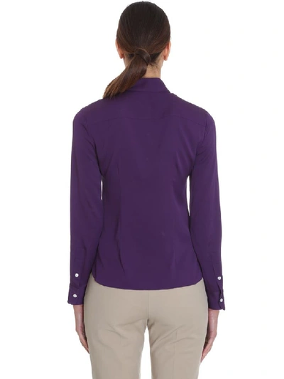 Shop Theory Shirt In Viola Silk