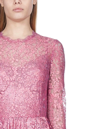 Shop Dolce & Gabbana Pois Dress In Fucsia Medio
