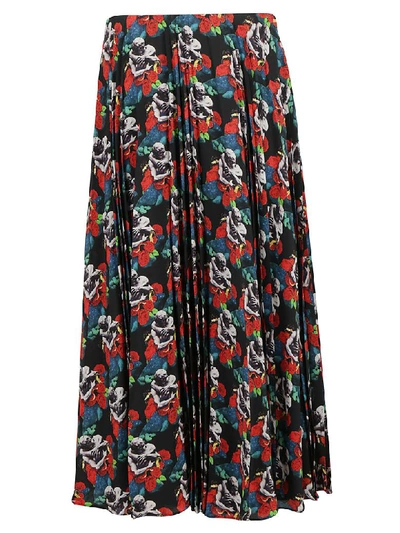 Shop Valentino Skirt In Nero/multicolor