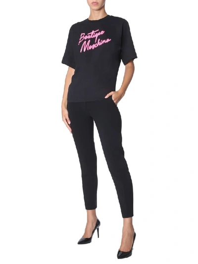 Shop Boutique Moschino Regular Fit Pants In Nero