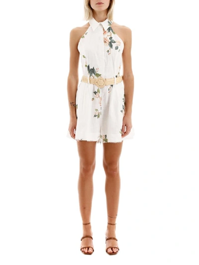 Shop Zimmermann Kirra Playsuit In Ivory Magnolia (white)