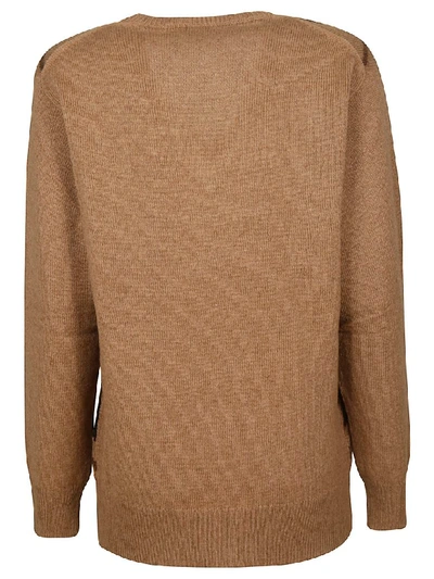 Shop Miu Miu Argyle Sweater In Camel