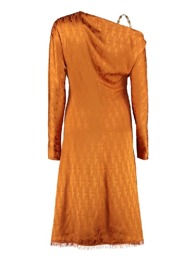 Shop Versace Barocco V Jacquard Dress In Orange