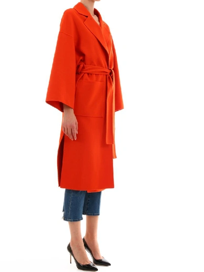 Shop Loewe Oversize Belted Coat Orange