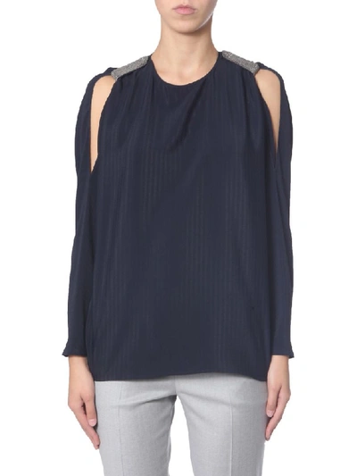 Shop Fabiana Filippi Silk Blouse In Blu