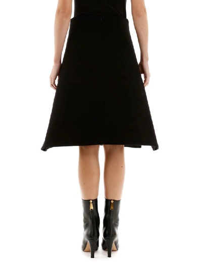 Shop Bottega Veneta Chain Cashmere Skirt In Nero (black)