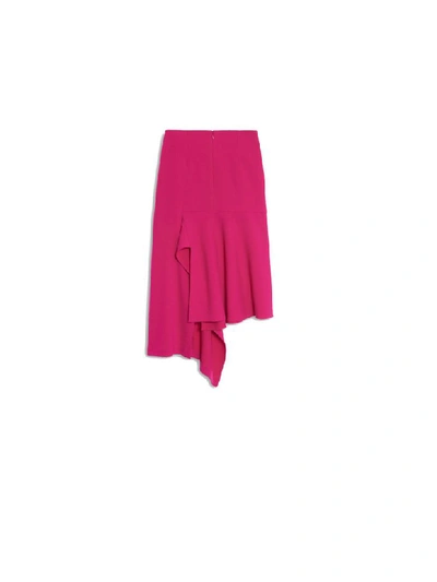 Shop Balenciaga Godet Drape Skirt In Fuchsia