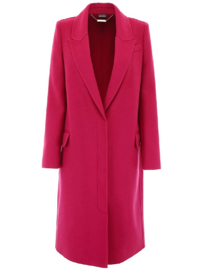 Shop Alexander Mcqueen Masculine Cashmere Coat In Deep Orchid (fuchsia)