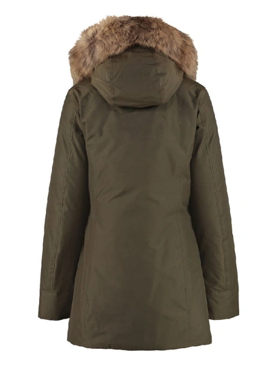 Shop Woolrich Arctic Padded Parka With Fur Hood In Green