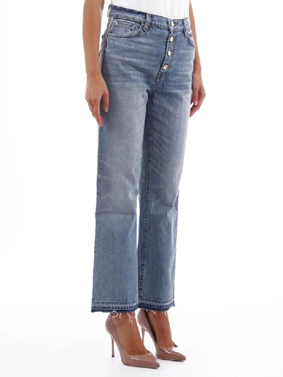 Shop Amiri Jeans Glitter Track In Light Blue