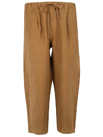 Shop A Punto B Cropped Length Drawstring Trousers In Brown