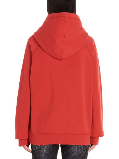 Shop Dsquared2 Dyed Hoodie In Red