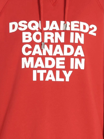 Shop Dsquared2 Dyed Hoodie In Red