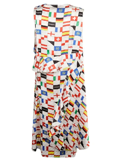 Shop Balenciaga Flag Print Dress In Multicolor