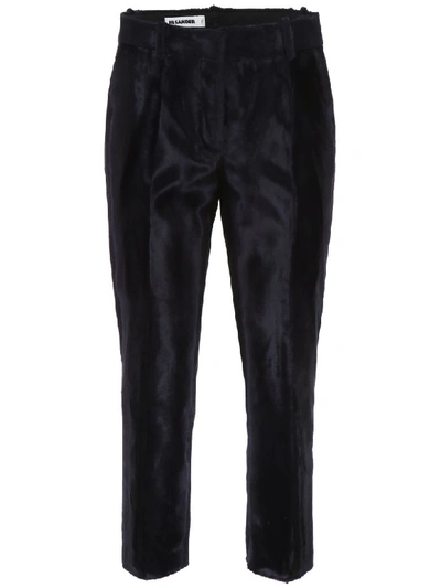 Shop Jil Sander Emilio Trousers In Dark Blue (blue)