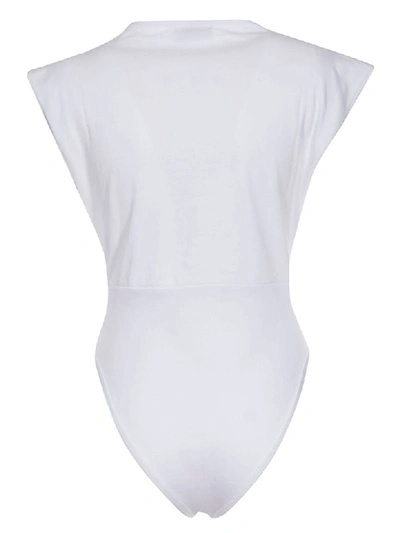 Shop Gcds Embroidered Logo Bodysuit In White