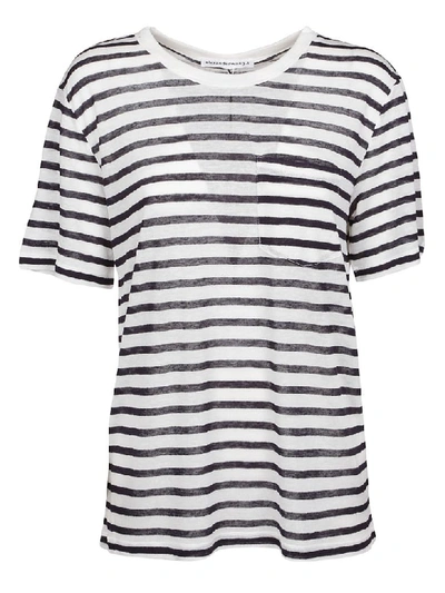 Shop Alexander Wang Striped T-shirt In Ink And Ivory