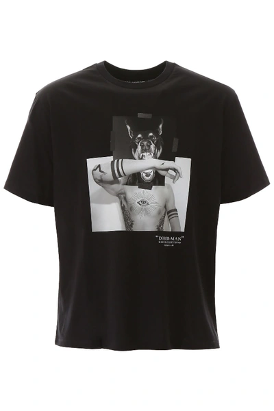 Shop Neil Barrett Dober-man T-shirt In Black Multicolor (black)