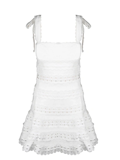 Shop Zimmermann Kirra Tie Shoulder Mini Dress In White