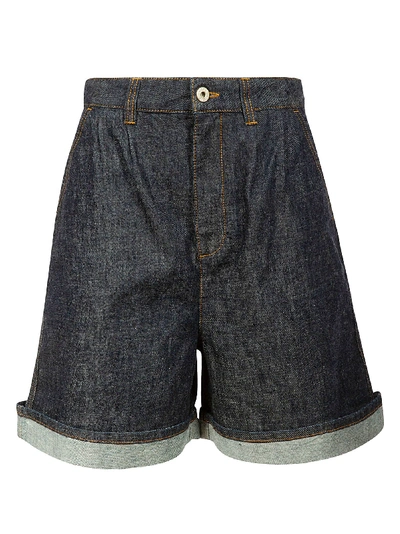 Shop Loewe Denim Shorts In Indigo