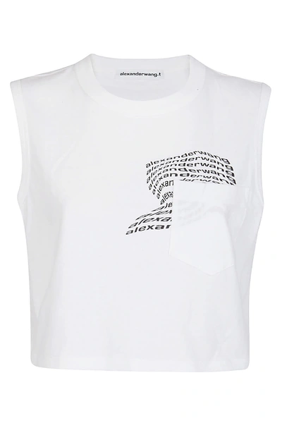 Shop Alexander Wang T Warped Logo T-shirt In White