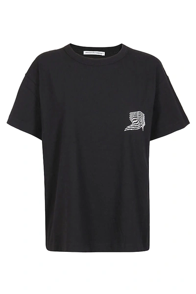 Shop Alexander Wang T Warped Logo T-shirt In Black