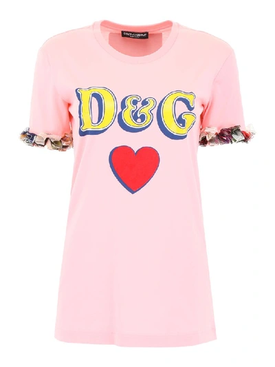 Shop Dolce & Gabbana D&amp;amp;g T-shirt In Rosa Confetto Chiaro (pink)